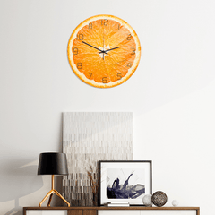 CC093 Creative Orange Wall Clock Mute Wall Clock Quartz Wall Clock for Home Office Decorations MRSLM