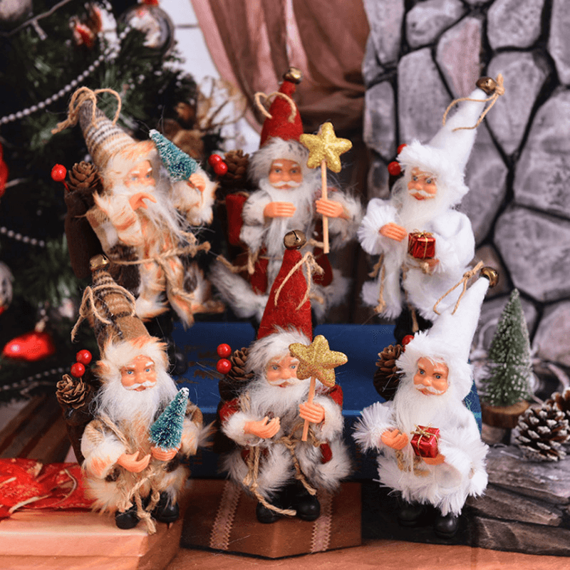 Xmas Stand Santa Claus Doll Toy Home Christmas Tree Hanging Decoration for Christmas Gift MRSLM