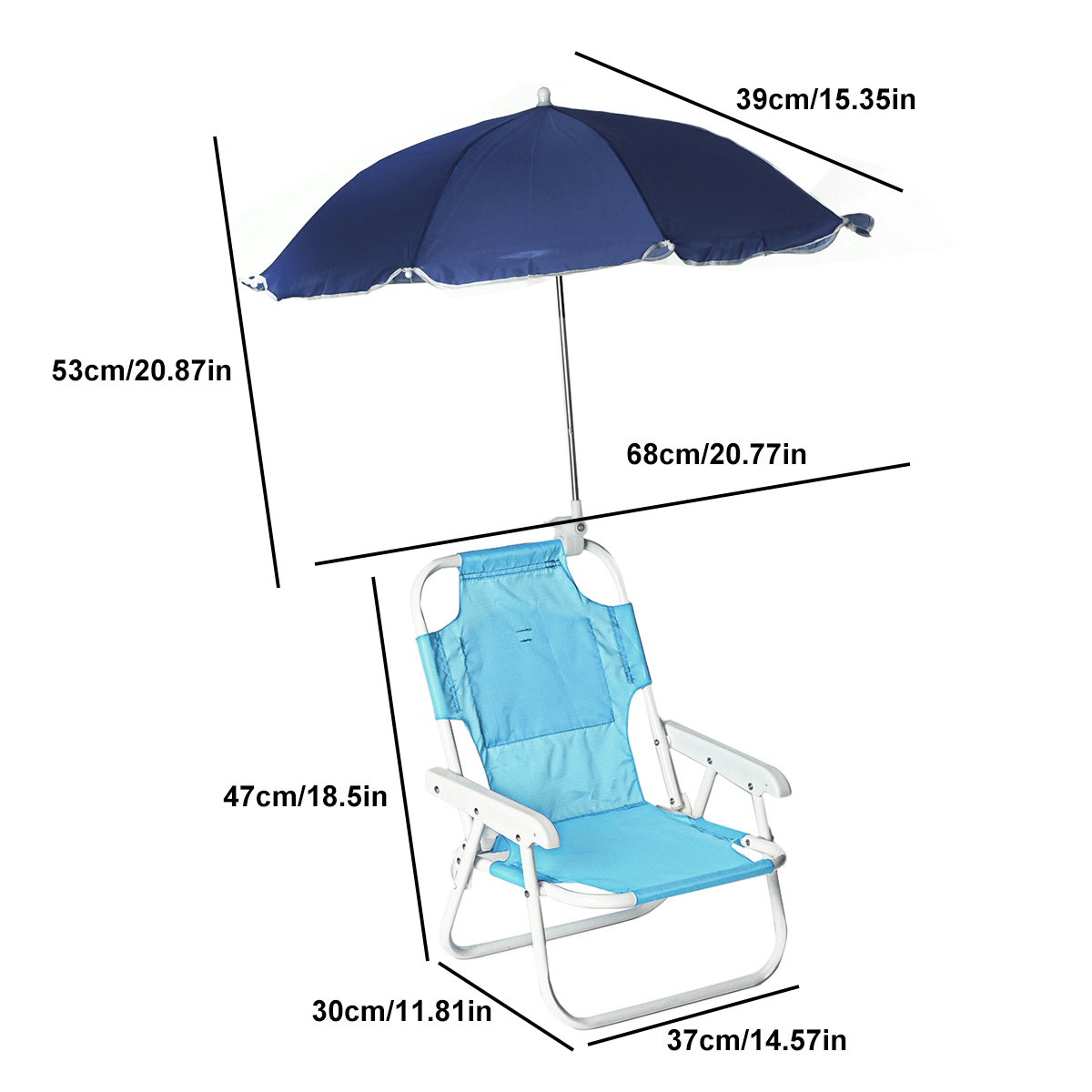 Outdoor Child Beach Chair Folding Chair with Umbrella and behind Pocket MRSLM