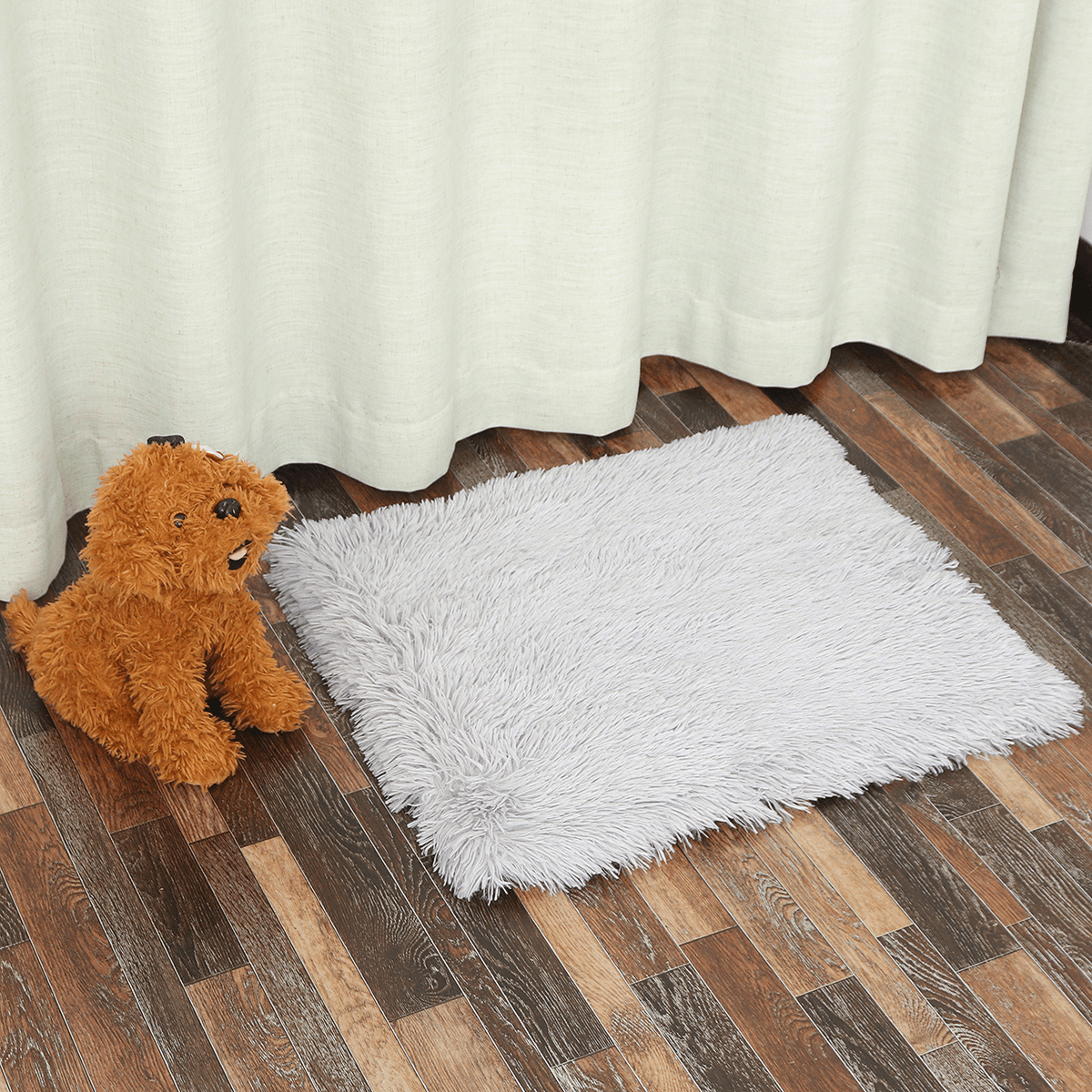 Dog Cat Long Plush Puppy Cushion Mat Soft Pet Bed Winter Warm Sleeping Bed for Dogs Kennel Portable Cat Supplies MRSLM