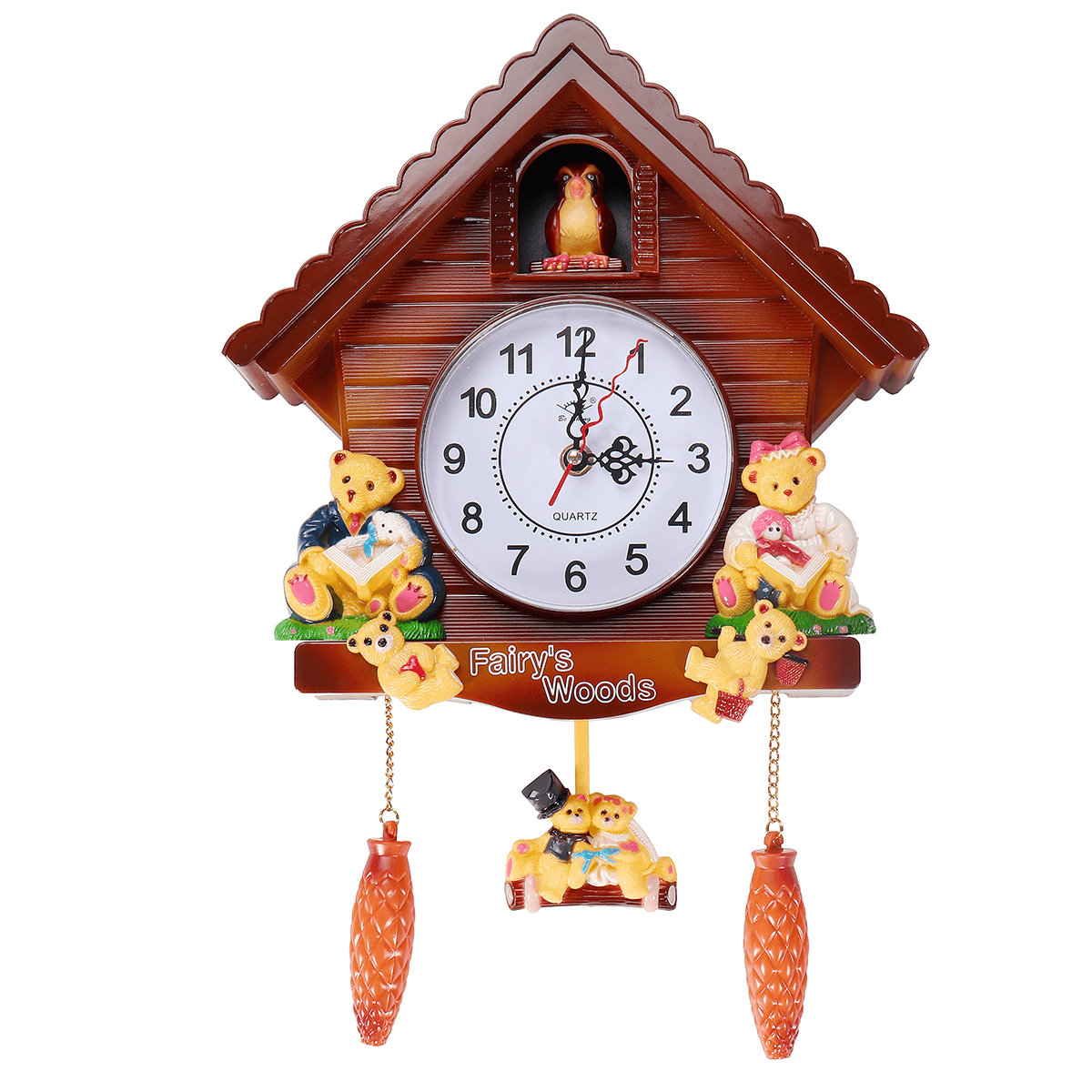 Antique Wooden Cuckoo Wall Clock Bird Time Bell Swing Alarm Watch Wall Home Decor MRSLM