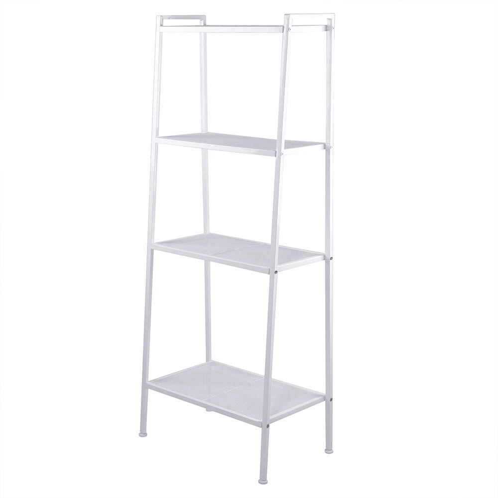 4 Tiers Wall Leaning Ladder Shelf Bookcase Bookshelf Storage Rack Shelves Storage Stand Unit Organizer for Office Home Bedroom Living Room MRSLM