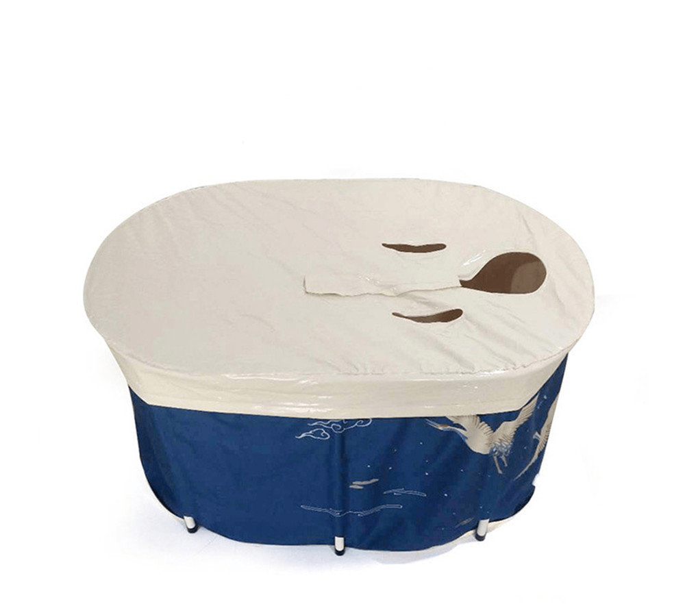 Bath Sauna Adult Folding Bathtub Bath Barrel Household Large Tub Thickened Adult Bath Tub Full Body Hot Tub with Lid Set MRSLM