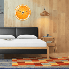 CC093 Creative Orange Wall Clock Mute Wall Clock Quartz Wall Clock for Home Office Decorations MRSLM