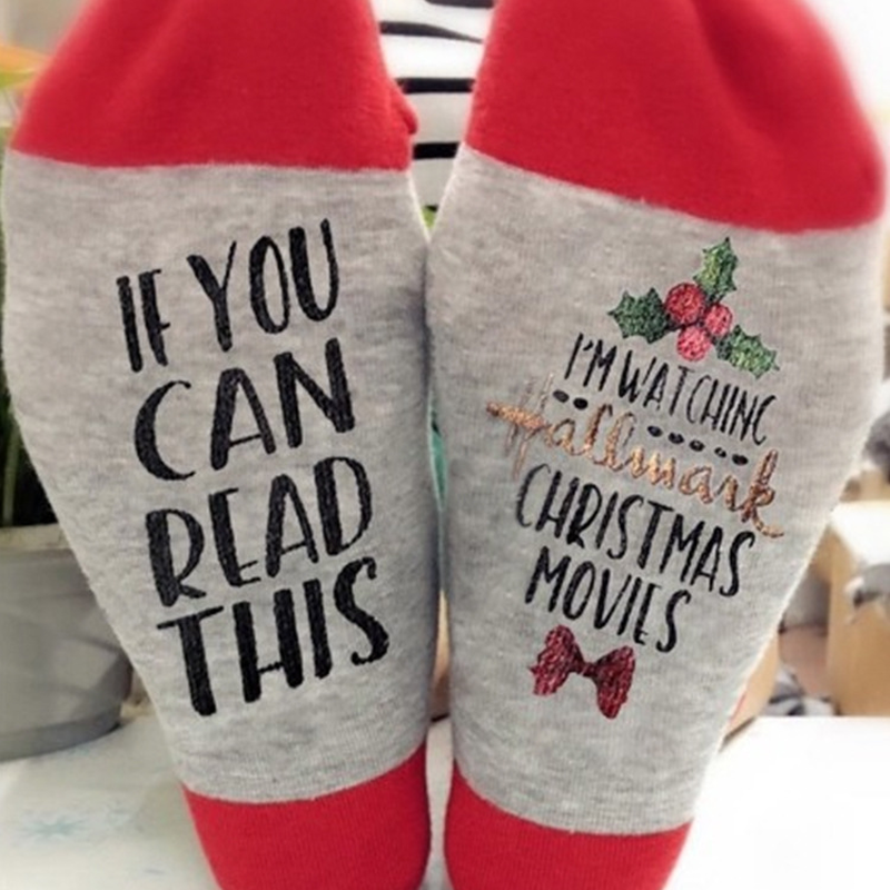 Casual Cotton Tube Socks with Buzzword Letters dylinoshop