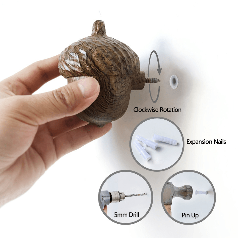 Vintage Resin Pincone Hanger Wall Mount Home Bathroom Cloth Towel Hanging Storage Holder MRSLM