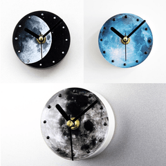 Fashionable Creative Universe Planet Moon Pattern Fridge Magnet Clock Waterproof Sucker Moon Refrigerator Wall Clock Moon Refrigerator Fashionable Creative Universe Planet Moon Wall Clock Home Decor MRSLM