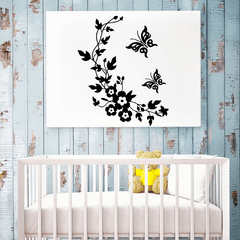 Funny Novelty Butterfly Flower Vine Bathroom Wall Sticker Home Decoration Vinyl Wall Decals MRSLM