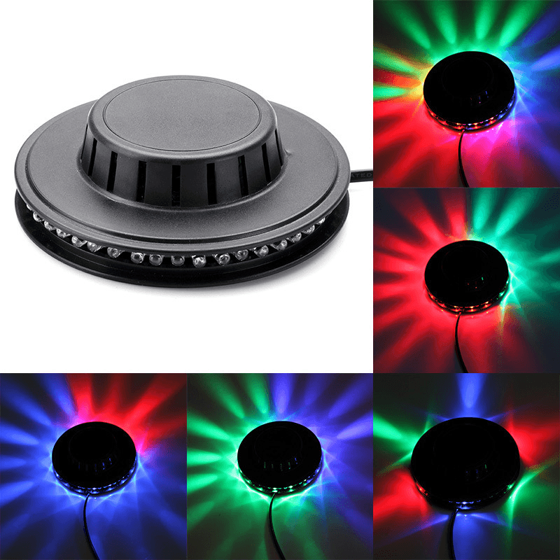 Mini 48LED 5W RGB Sunflower Laser Projector Lighting Disco Stage Light Bar DJ Sound Background Wall Light Christmas Party Lamp MRSLM