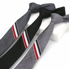 Men'S and Women'S British Super Narrow Casual Quality Cotton Tricolor Tie dylinoshop