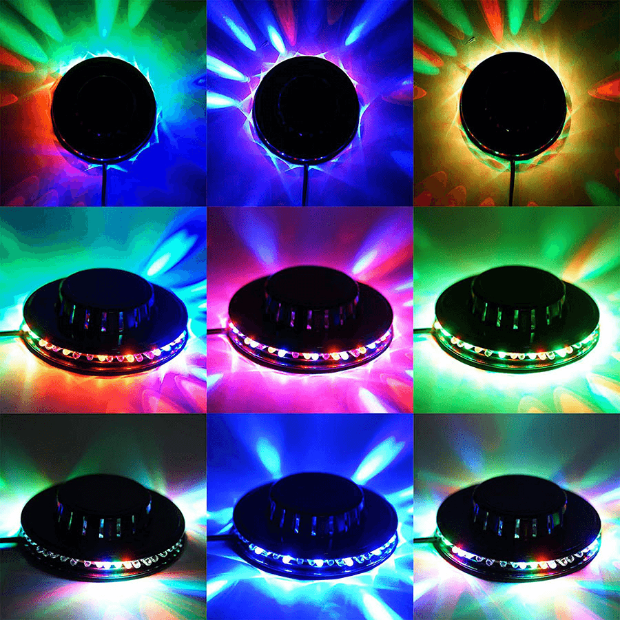 Mini 48LED 5W RGB Sunflower Laser Projector Lighting Disco Stage Light Bar DJ Sound Background Wall Light Christmas Party Lamp MRSLM