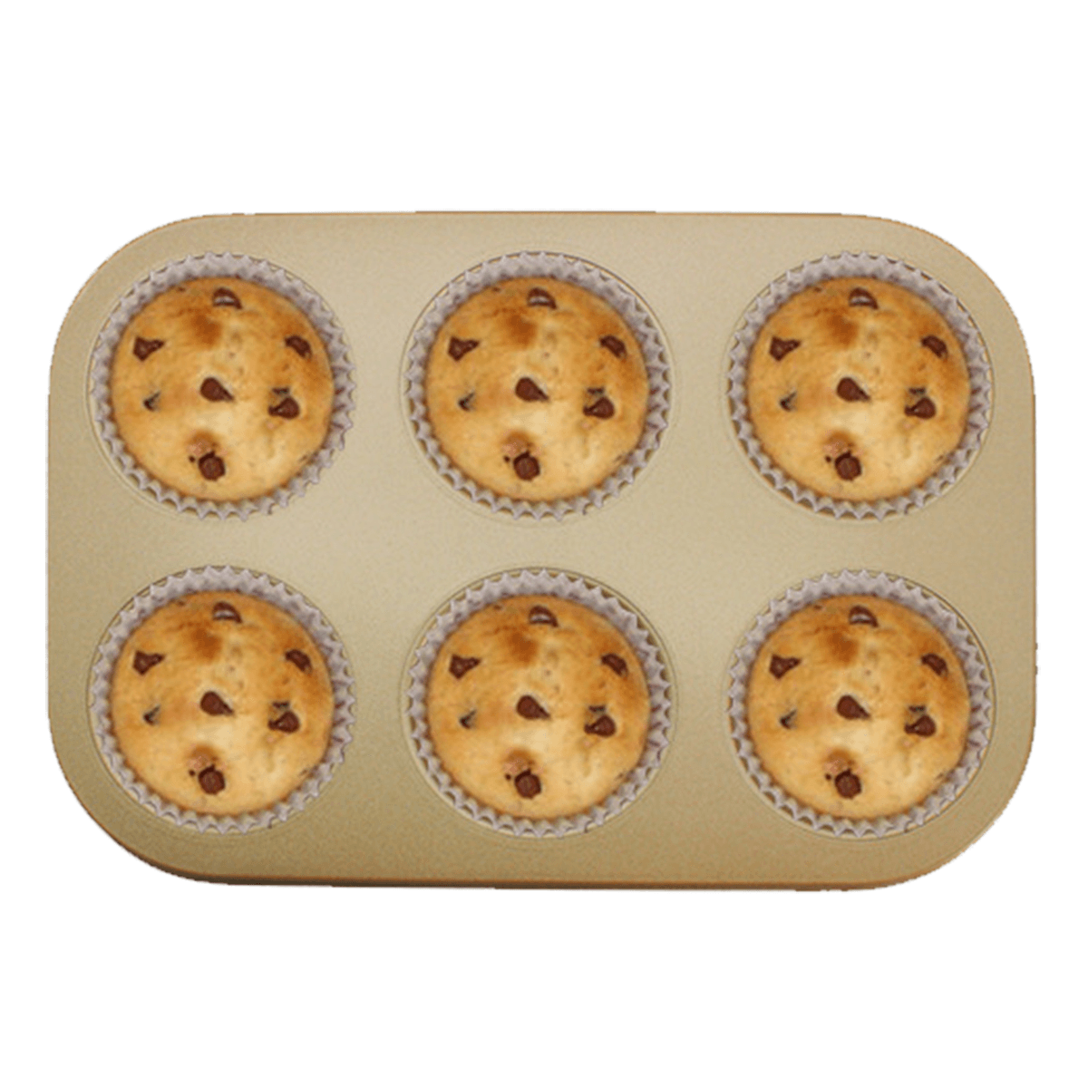 6Pc Muffin Pan Baking Cooking Tray Mould round Bake Cup Cake Gold/Black MRSLM