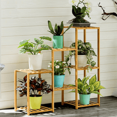 Multi-Layer Plant Shelve Floor-Standing Potted Plant Rack Thicken Batten Breathable Material for Garden Sets MRSLM