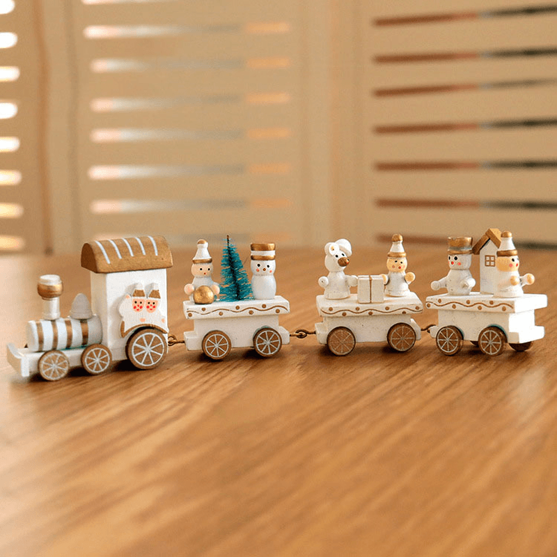 Christmas Wood Train Christmas Decorations Decor Innovative Gift for Children Diecasts Toy Vehic MRSLM