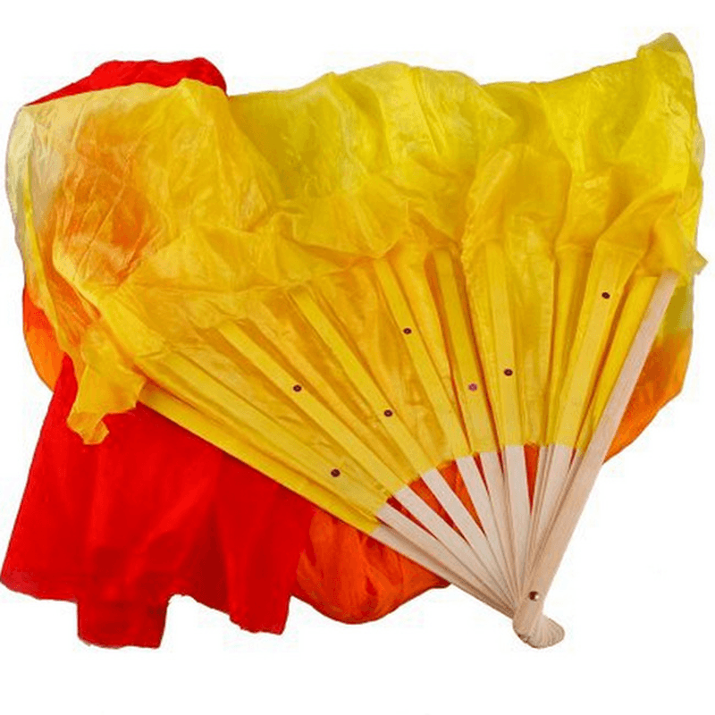 1.8M Multicolor Belly Dance Fan Bamboo Long Silk Fans Dance Performance Supplies dylinoshop