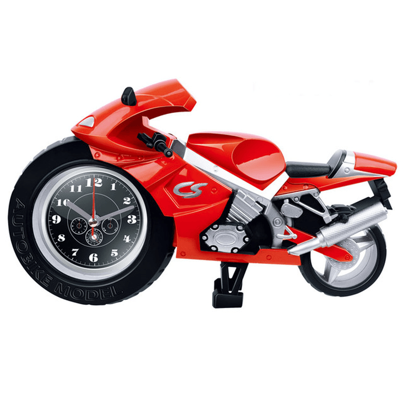 Creative Lazy Student Kids Cartoon Portable Clock Personality Bedroom Mini Clock Motorcycle A MRSLM