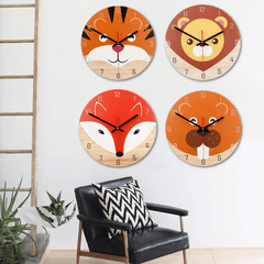 28Cm Animal Mute round Wall Clock Modern Home Living Room Kitchen Watch Decor MRSLM