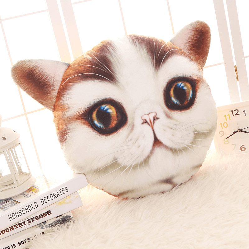 Creative Funny 3D Dog Cat Head Pillow PP Cotton Simulation Animal Cushion Birthay Gift Trick Toys MRSLM