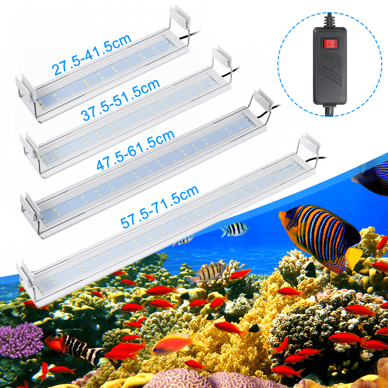 3/5/7/9W Fish Tank Light 220V LED Energy-Saving Blue+White Light Line Switch MRSLM