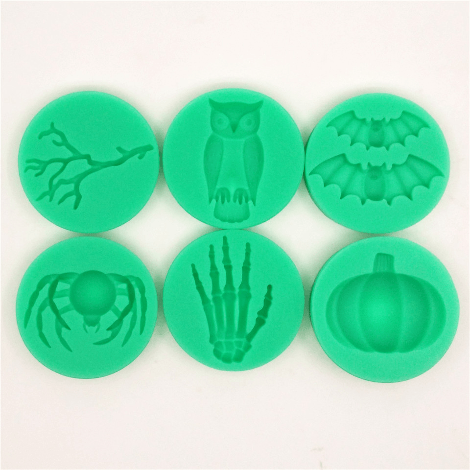 Halloween Silicone Branch Owl Bat Spider Skeleton Hand Pumpkin Fondant Cake Mold Chocolate Mold MRSLM