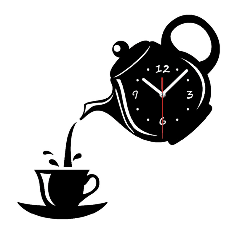 Emoyo ECY018 DIY Creative Teapot Head Wall Clock Animal Wall Clock for Home Office Decorations MRSLM