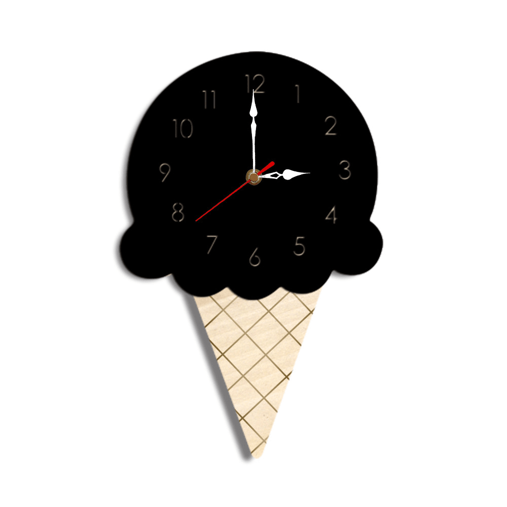 Home Cartoon Creative Wall Clock Living Room Acrylic Ice Cream Children'S Clock MRSLM