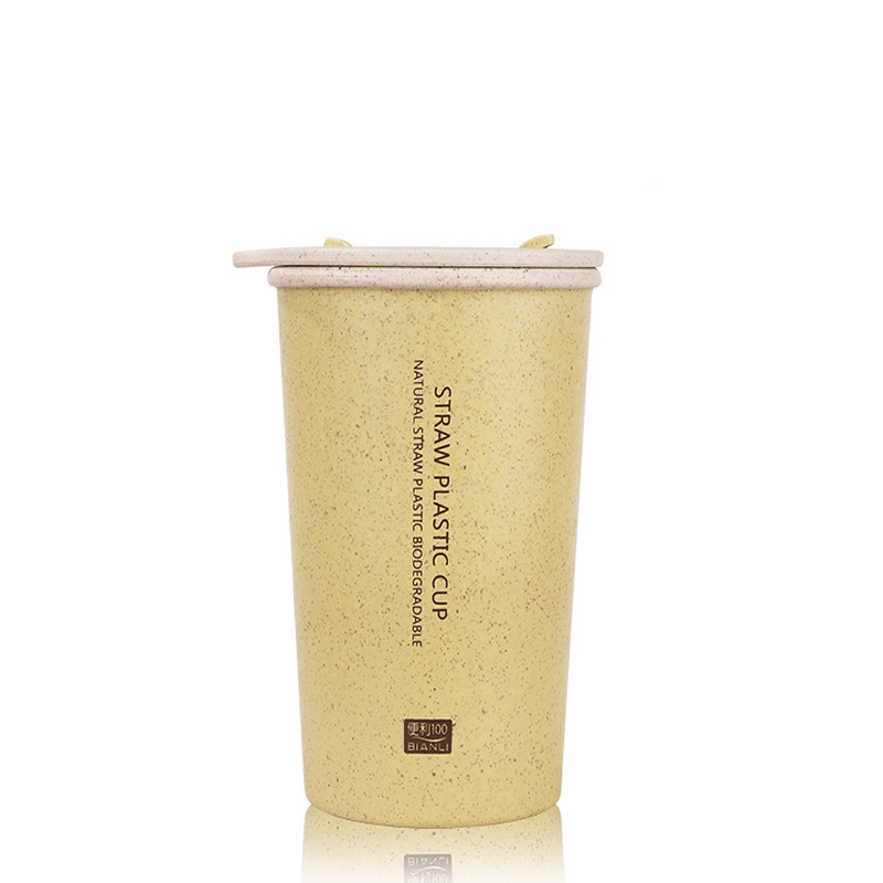 KC-WHE03 300Ml/400Ml Wheat Fiber Double Layer Insulation Mug Student Cup Creative Water Bottle MRSLM