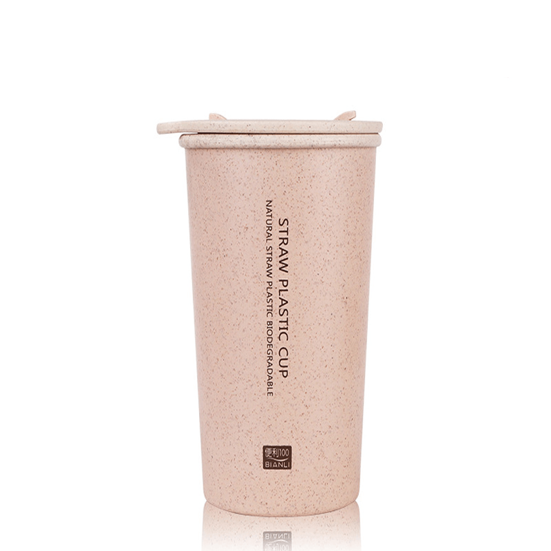 KC-WHE03 300Ml/400Ml Wheat Fiber Double Layer Insulation Mug Student Cup Creative Water Bottle MRSLM