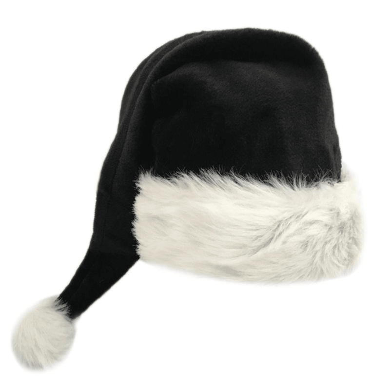 Black Plush Hat Adult Christmas dylinoshop