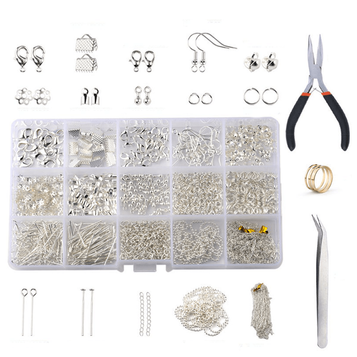 870Pcs Gold/Silver/Bronze Repair Metal Tools DIY Craft Supplies Jewelry Making MRSLM