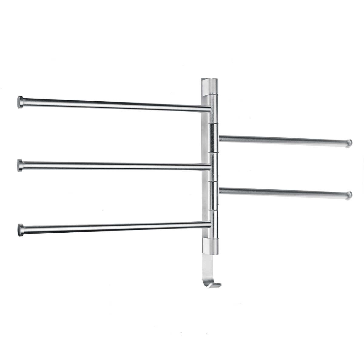 Aluminum Wall Mount Towel Rail Rack Rotatable Holders 2/3/4/5 Storage Hanger MRSLM