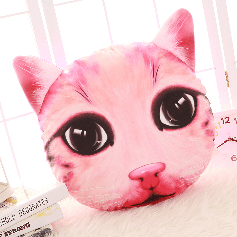 Creative Funny 3D Dog Cat Head Pillow PP Cotton Simulation Animal Cushion Birthay Gift Trick Toys MRSLM