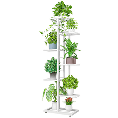 7/8 Black/White Layers Retro Iron Plant Stand Pot Plant Display Shelves Garden Home Decoration MRSLM