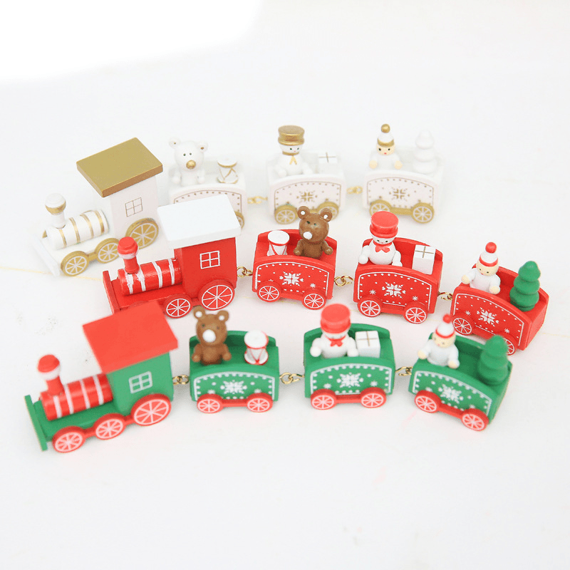 Christmas Wood Train Christmas Decorations Decor Innovative Gift for Children Diecasts Toy Vehic MRSLM