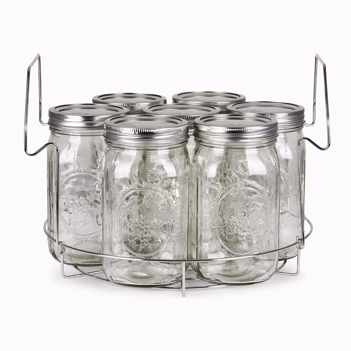 304 Stainless Steel Can Storage Organizer Can Storage Rack round Draining Rack Canning Jar Lifting Tool Kit Canning Jar Tongs MRSLM