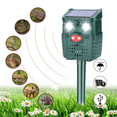 '-WH528 Outdoor Solar Ultrasonic Animal Repeller Pest Control Bats Birds Dogs Cats Repeller with Flashing Light dylinoshop