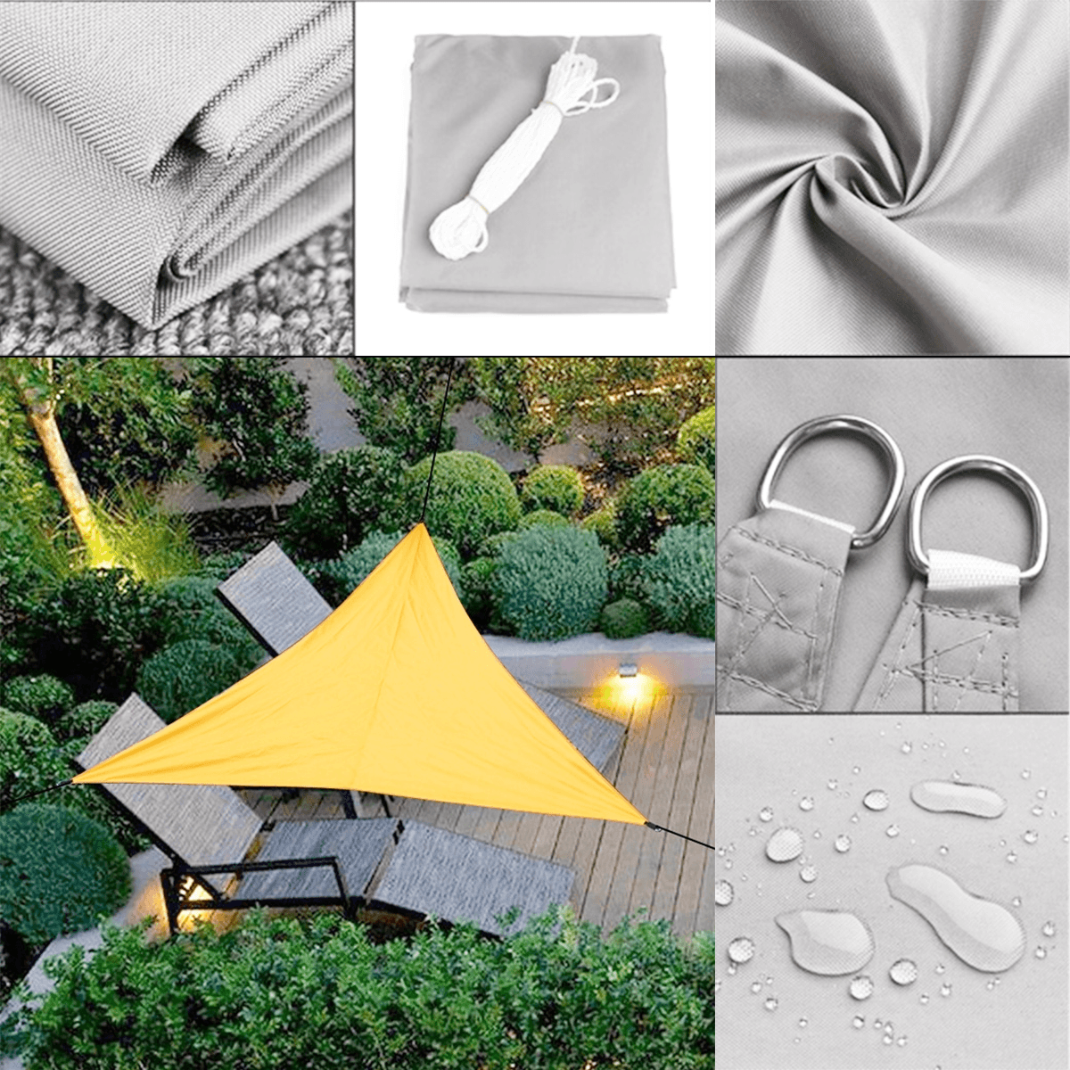 Sun Shade Sail Waterproof 420D Oxford Polyester Canopy Cover Awning Outdoor Anti-Uv Protection MRSLM