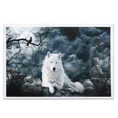 White Wolf Stone Canvas Wall Paintings Frameless Pictures Art Home Decor MRSLM