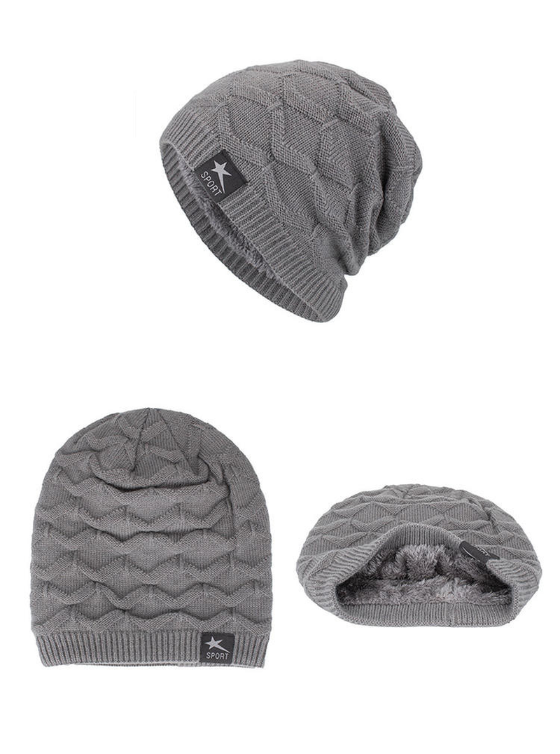 Men'S Knitted Woolen Thick Warm Toe Cap Sports Cap dylinoshop