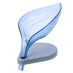 Quick-Drying Leaf Shape Self Draining Soap Holder Box with Suction Cup for Shower Bathroom Kitchen Sink MRSLM