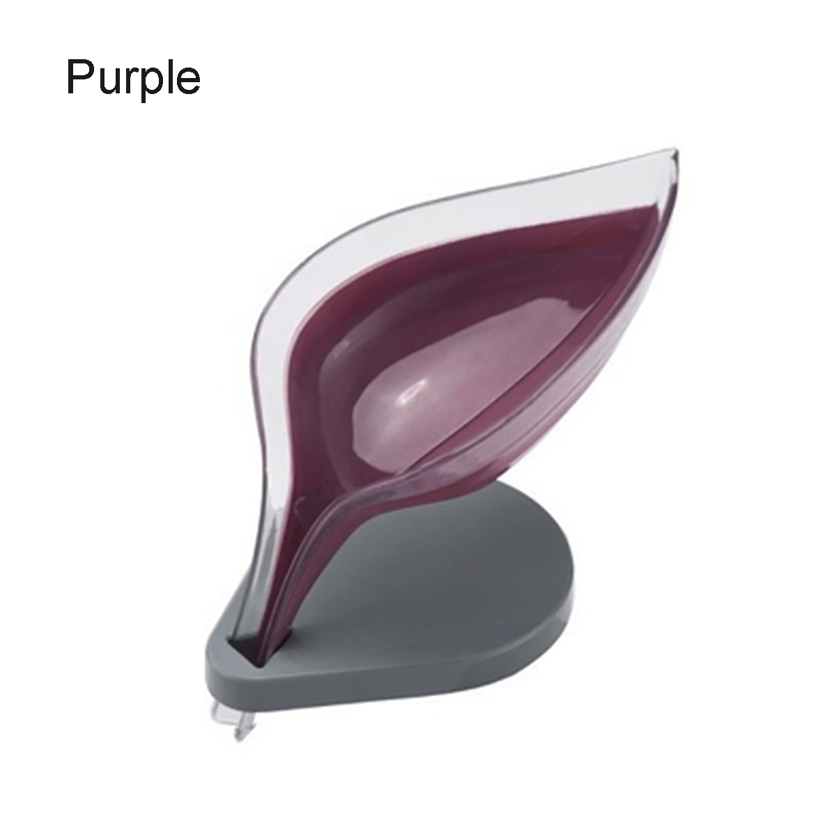 Quick-Drying Leaf Shape Self Draining Soap Holder Box with Suction Cup for Shower Bathroom Kitchen Sink MRSLM