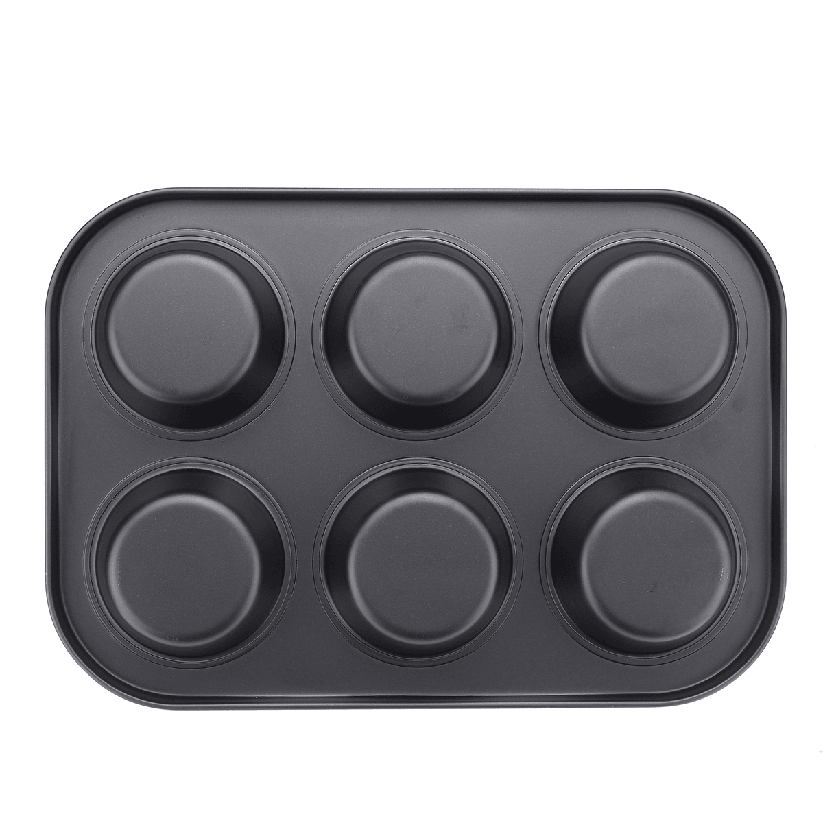 6Pc Muffin Pan Baking Cooking Tray Mould round Bake Cup Cake Gold/Black MRSLM