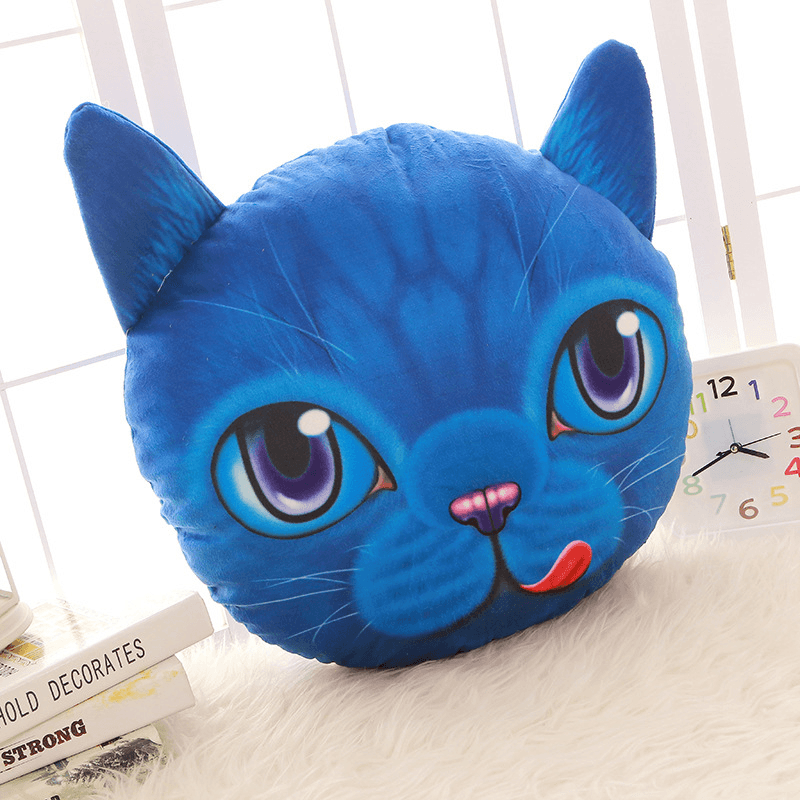 Creative Funny 3D Dog Cat Head Pillow PP Cotton Simulation Animal Cushion Birthay Gift Trick Toys MRSLM