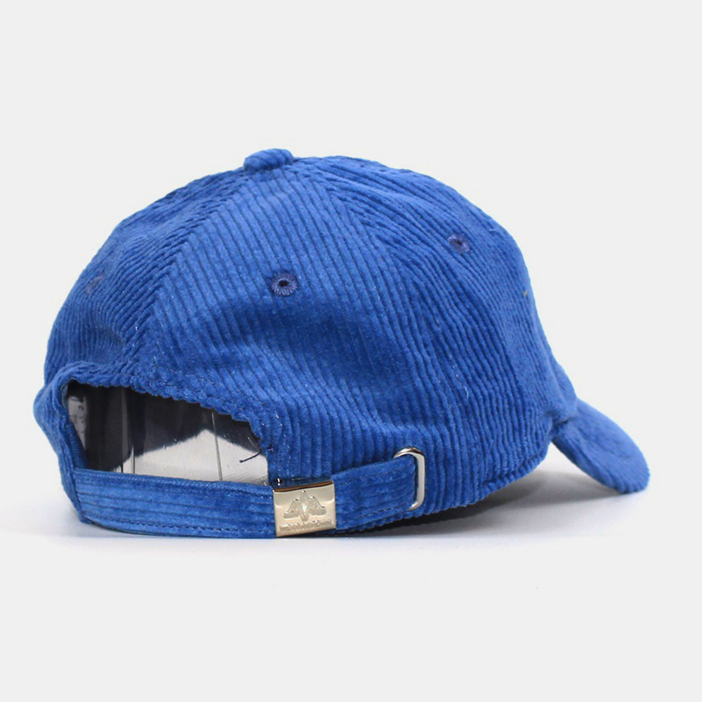 Unisex Corduroy Big C Letter Pattern Embroidery Baseball Cap Autumn Winter Soft Top Curved Brim Stripe Sunshade Hat dylinoshop