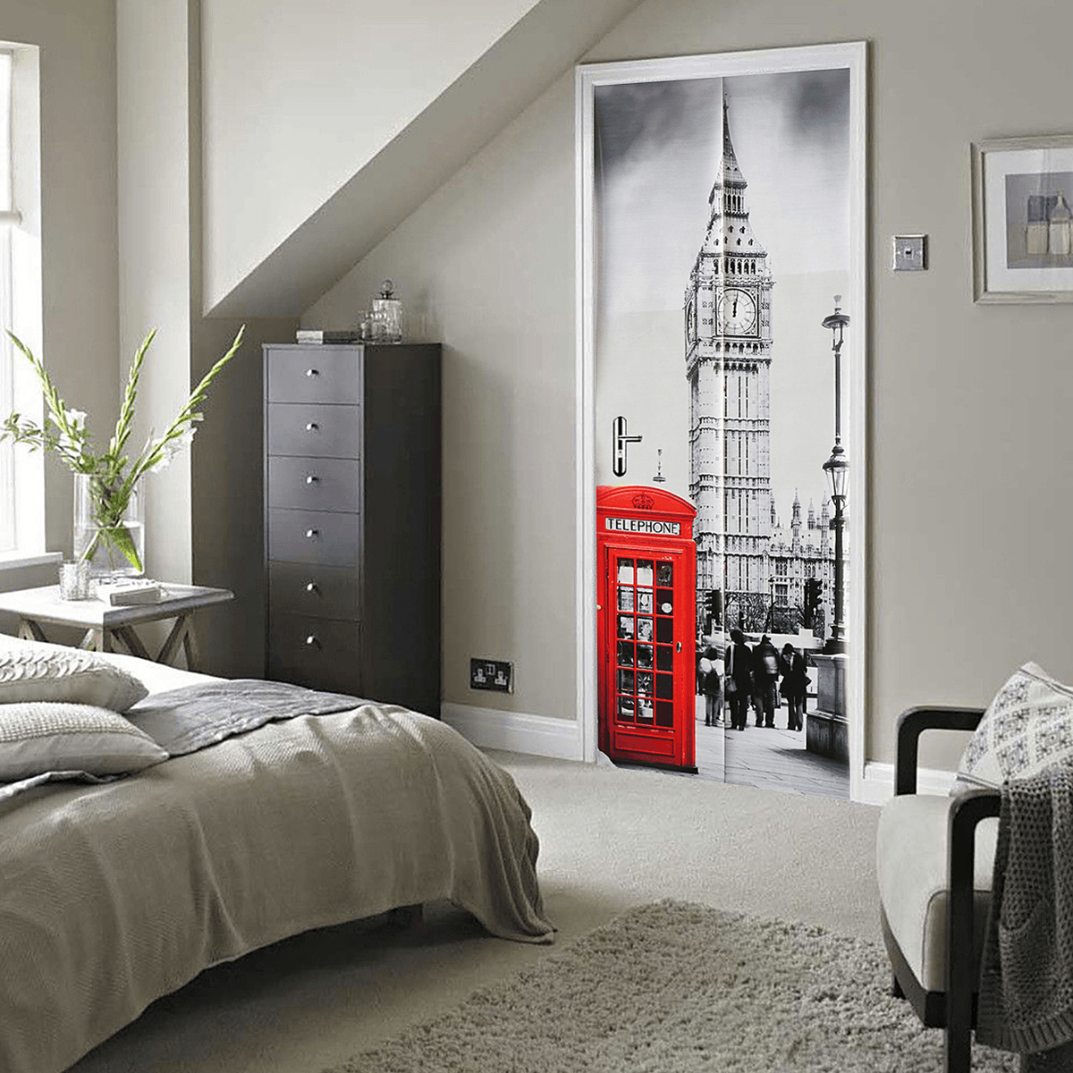 3D Art Door Wall Fridge Sticker Big Ben Decal Self Adhesive Mural Scenery Home Decor MRSLM