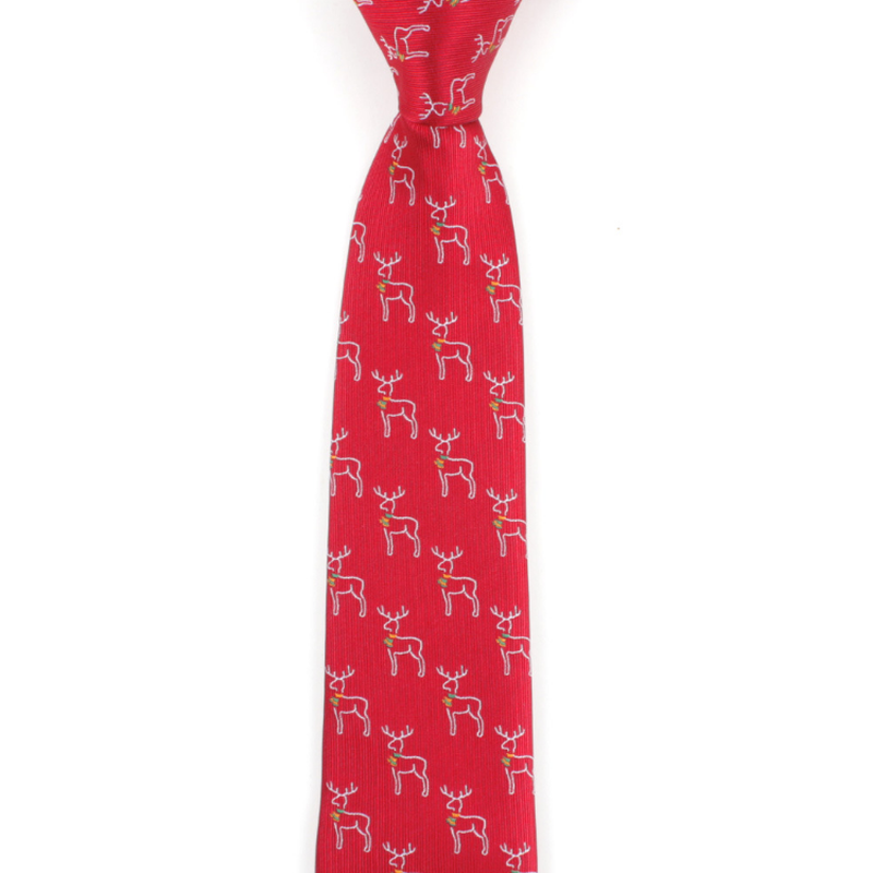 Men'S Christmas Print Polyester Silk Tie dylinoshop