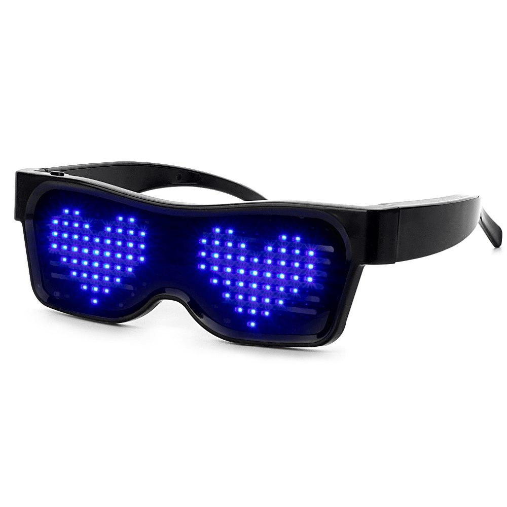 Bluetooth Programmable Text USB Charging LED Display Glasses Dedicated Nightclub DJ Holiday Party Birthday Children'S Toy Gift MRSLM