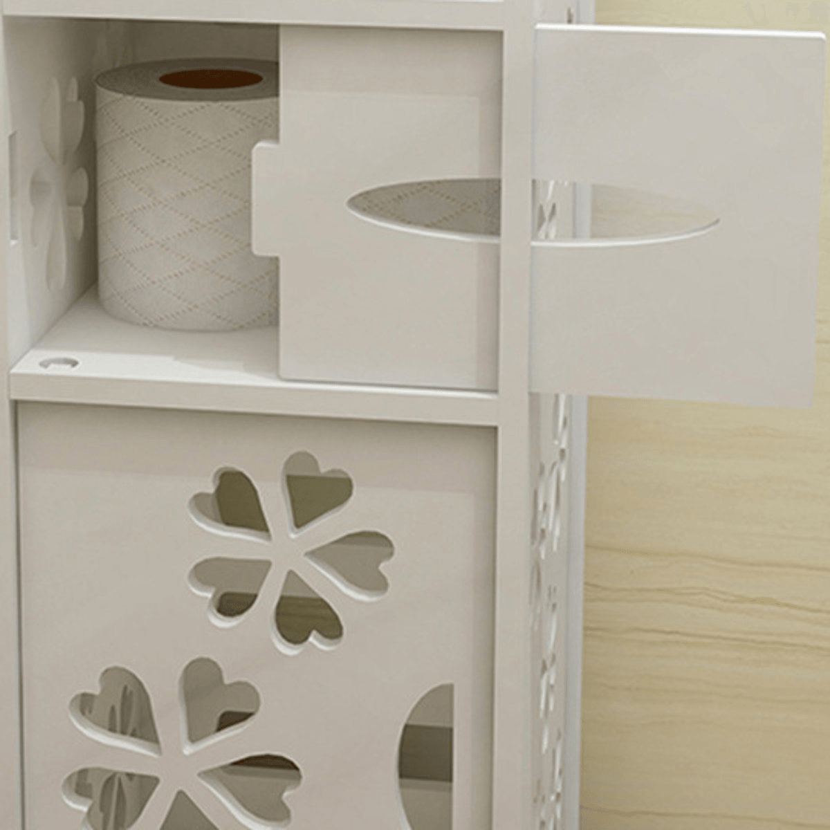 Bathroom Storage Cabinet Floor Standing Washbasin Shower Corner Shelf Waterproof MRSLM