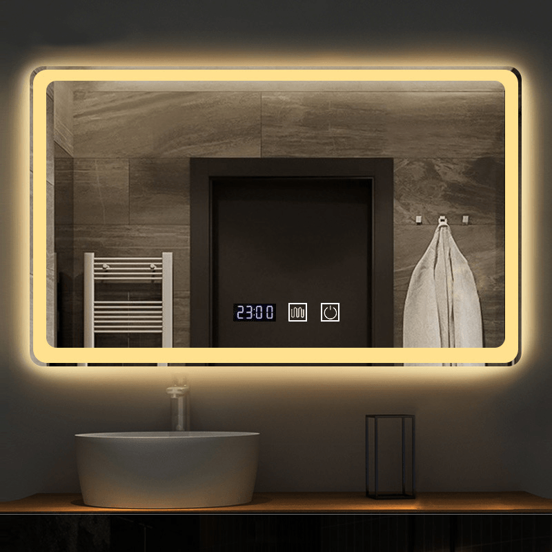 YIKOLA Bathroom Mirror with LED 3 Lighting Modes Defog Function Touch Control Makeup Mirror MRSLM