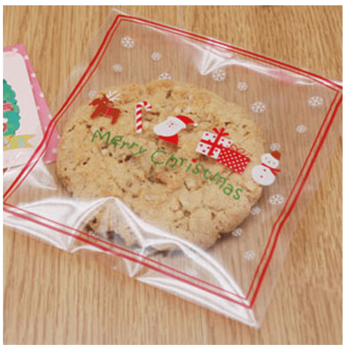 100Pcs Christmas Biscuit Candy Gift Cookie Sweet Present Bag dylinoshop